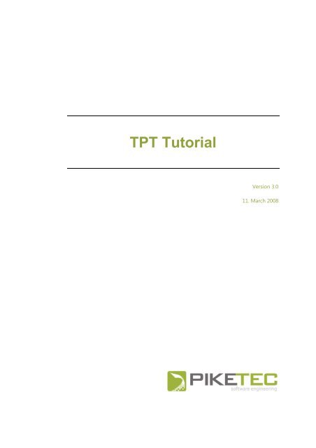 TPT Tutorial - PikeTec