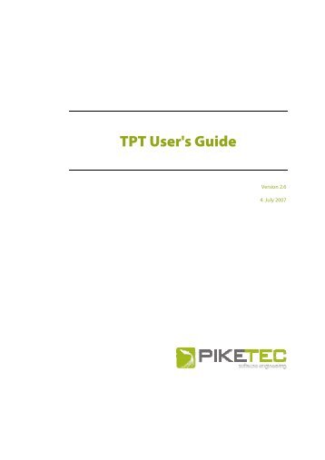 TPT User's Guide - PikeTec