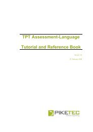 TPT Assessment-Language - Tutorial and Reference Book - PikeTec