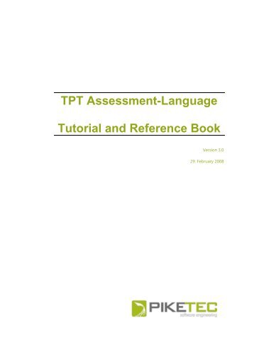 TPT Assessment-Language - Tutorial and Reference Book - PikeTec