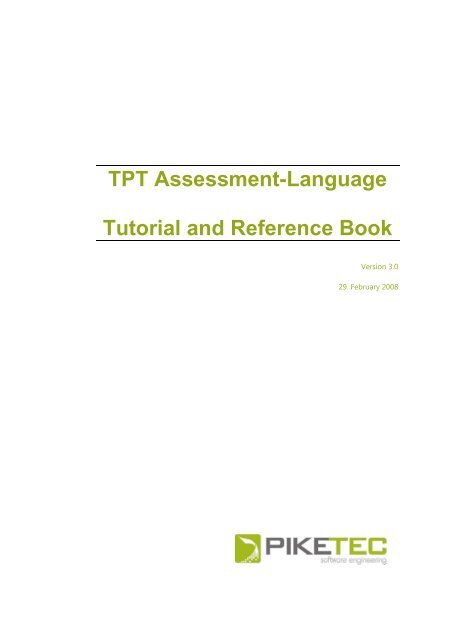 TPT Assessment-Language - Tutorial and Reference Book - PikeTec