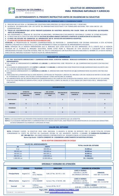 solicitud de arrendamiento para personas naturales y juridicas