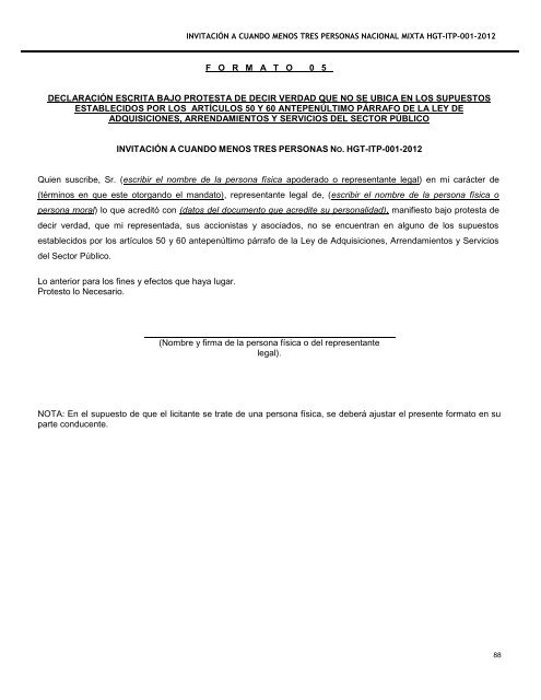 Invitación a cuando menos tres personas nacional N ... - PEMEX