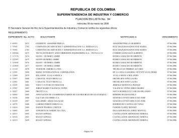 LISTA No. 94 - Superintendencia de Industria y Comercio