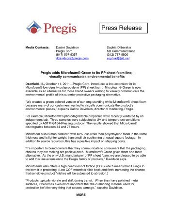 Pregis adds Microfoam® Green to its PP sheet foam line