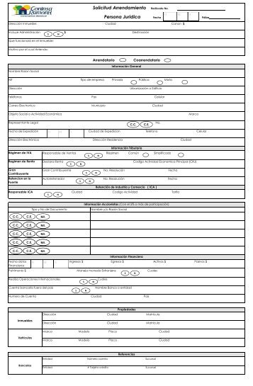 Formulario Solicitud Persona Jurídica