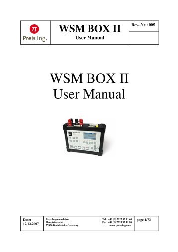 WSM BOX II User Manual - Preis-ing.de