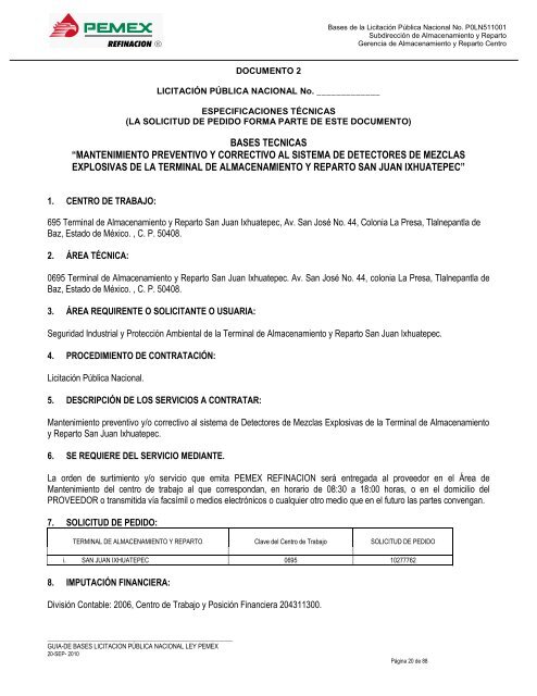 modelo de bases de licitación pública internacional ... - PEMEX.com