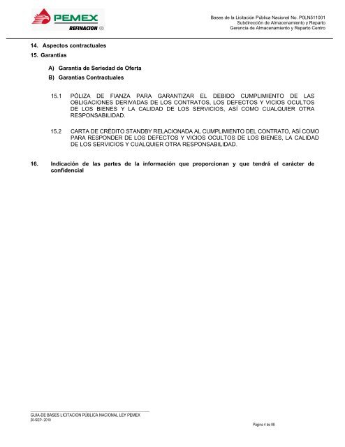 modelo de bases de licitación pública internacional ... - PEMEX.com