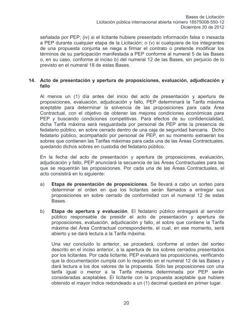 Bases licitación - Contratos Integrales EP - PEMEX.com