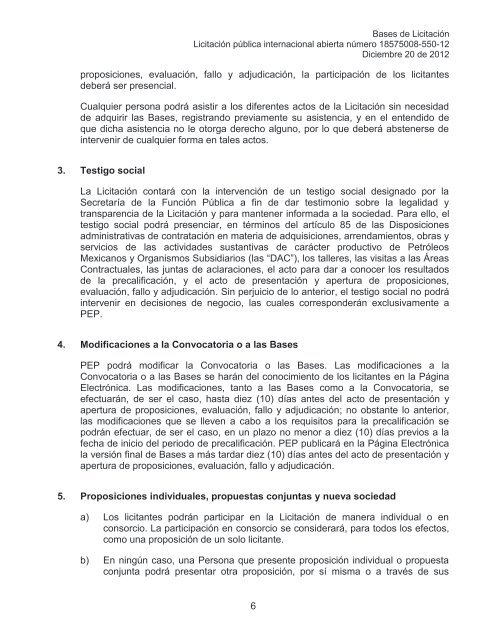 Bases licitación - Contratos Integrales EP - PEMEX.com