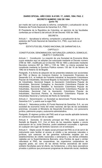 DIARIO OFICIAL - Fondo Nacional de Garantías