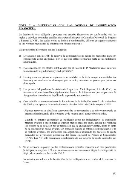 AXA FIANZAS, S. A. (Subsidiaria de AXA Seguros ... - AXA México