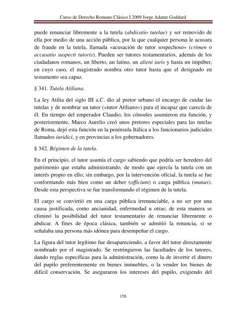 Jorge Adame Goddard: CURSO DE DERECHO ROMANO CLÁSICO I