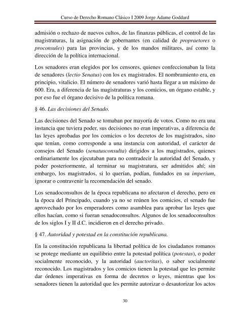 Jorge Adame Goddard: CURSO DE DERECHO ROMANO CLÁSICO I