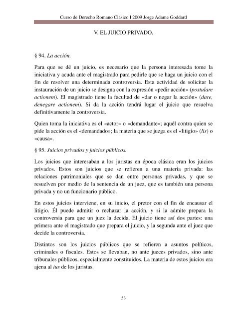 Jorge Adame Goddard: CURSO DE DERECHO ROMANO CLÁSICO I