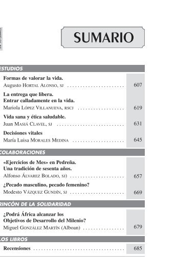 SUMARIO - Editorial Sal Terrae