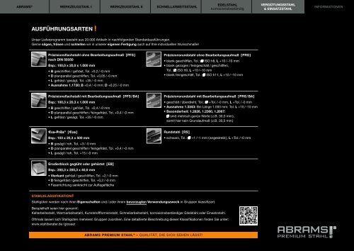 Preisliste - Abrams Premium Stahl