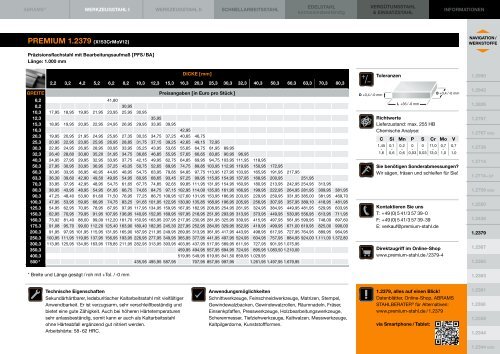 Preisliste - Abrams Premium Stahl