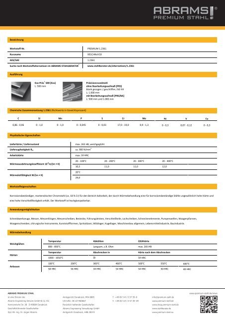 1.2361 - Abrams Premium Stahl