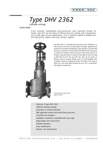 Operating Manual For Test Rig Ship Pres Vac Engineering Aps