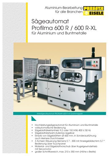 P10_4-10 8_Profilma 600R-XL_Blatt1.indd - Pressta-Eisele GmbH