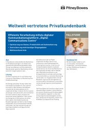 Weltweit vertretene Privatkundenbank - Pitney Bowes Deutschland ...