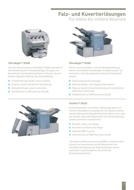 Falz- und Kuvertierlösungen - Pitney Bowes Deutschland GmbH