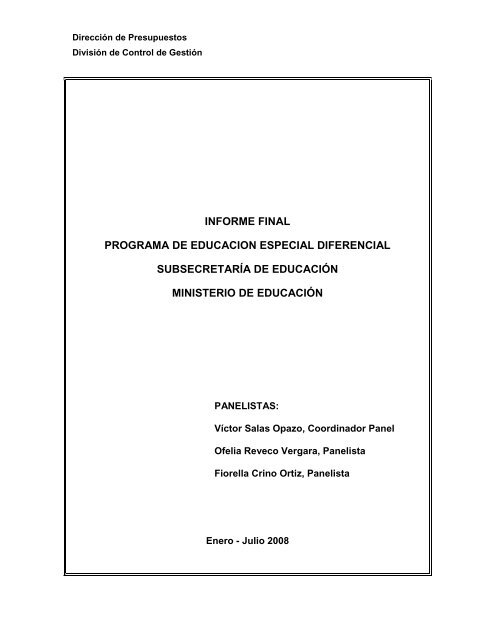 informe final programa de educacion especial diferencial ...