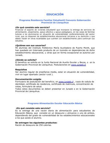 EDUCACIÓN - Gobernación Provincia de LLanquihue