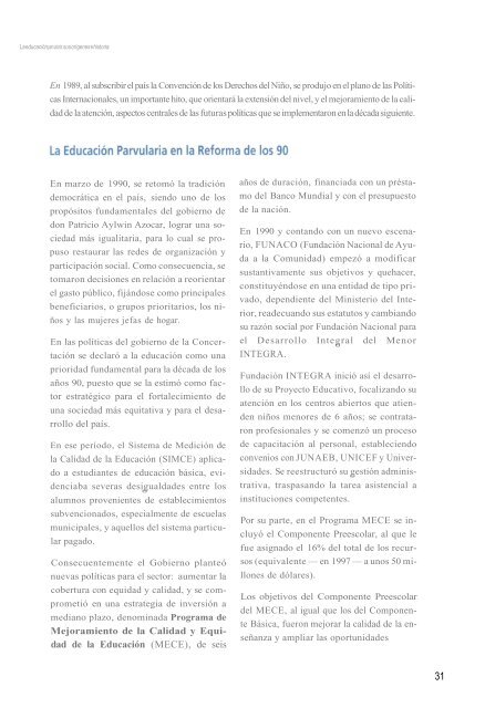 La Educación Parvularia en Chile - Educarchile