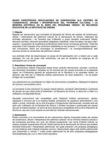 Bases Programa "Indika" - Diputació de Girona