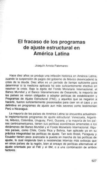 El fracaso de los programas de ajuste estructural en América Latina