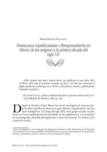 Democracia, republicanismo y librepensamiento en Mieres: de los ...