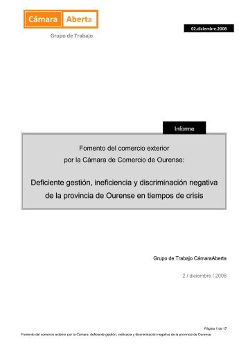 INFORME íntegro de Camara Aberta sobre - OURENSE DIXITAL .com