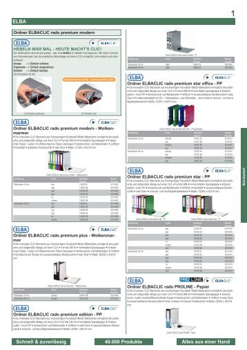 Alles aus einer Hand Schnell & zuverlässig 40.000 Produkte ELBA