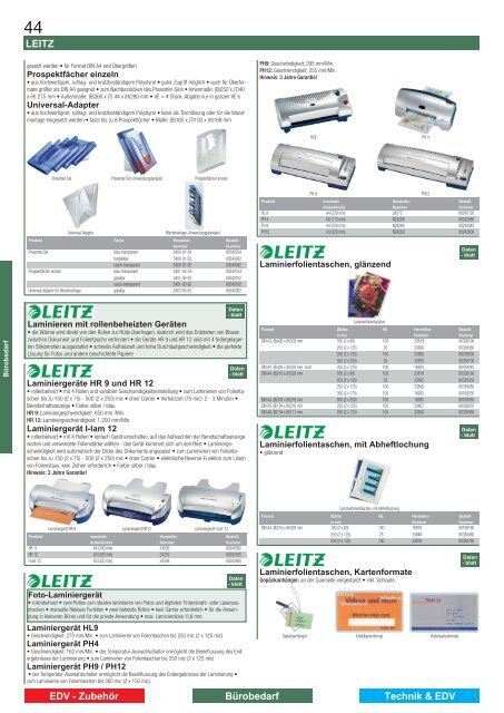 Alles aus einer Hand Schnell & zuverlässig 40.000 Produkte LEITZ