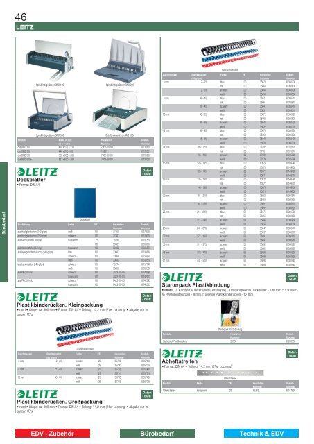 Alles aus einer Hand Schnell & zuverlässig 40.000 Produkte LEITZ