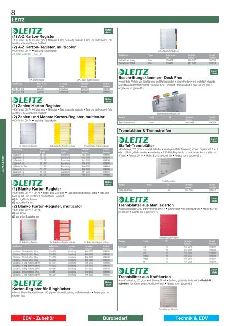 Alles aus einer Hand Schnell & zuverlässig 40.000 Produkte LEITZ