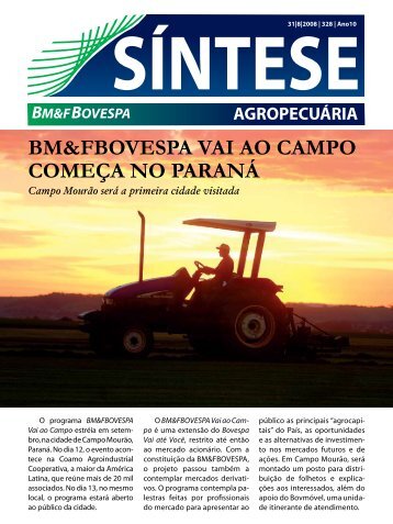 agropecuária síntese bm&fbovespa vai ao campo começa no paraná