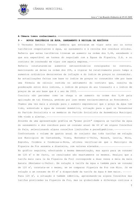 ACTA N.º 1/2009 REUNIÃO ORDINÁRIA DE 05-01-2009