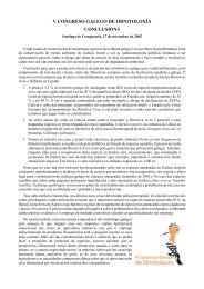 v congreso galego de ornitoloxía conclusións - Sociedade Galega ...