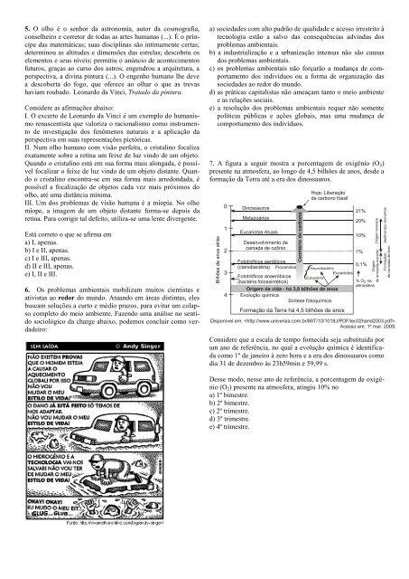 Prova com questões interdisciplinares - (questões de 1 a 9)