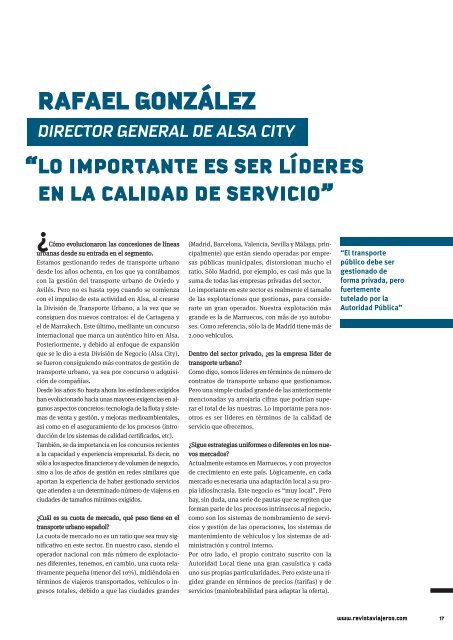 ESPECIAL TRANSPORTE URBANO - Revista Viajeros