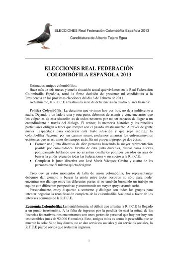 Alberto Tejero Egea - Federación Colombófila de Madrid