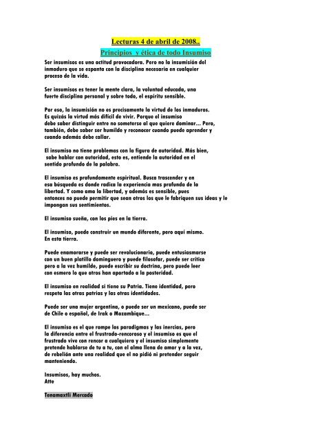 Lecturas 4 de abril de 2008.pdf - Insumisos