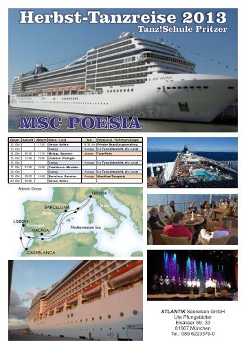 Informationen zur Herbsttanzreise mit der MSC Poesia - Club ...