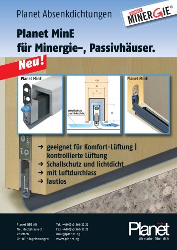 Planet MinE für Minergie-, Passivhäuser.