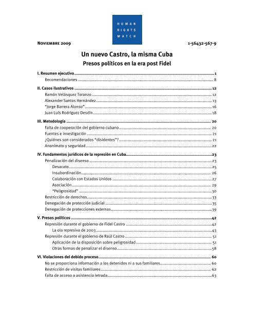 Un nuevo Castro, la misma Cuba - Human Rights Watch