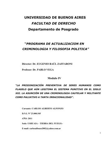 UNIVERSIDAD DE BUENOS AIRES FACULTAD DE DERECHO ...